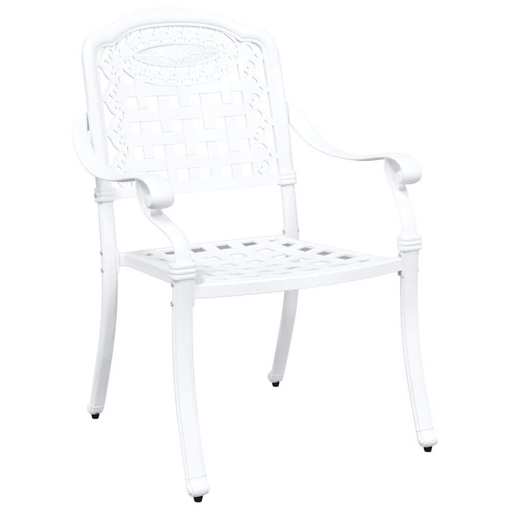 Cadeira de Jardim 2 pcs Branco 55 x 56.5 x 91cm Alumínio