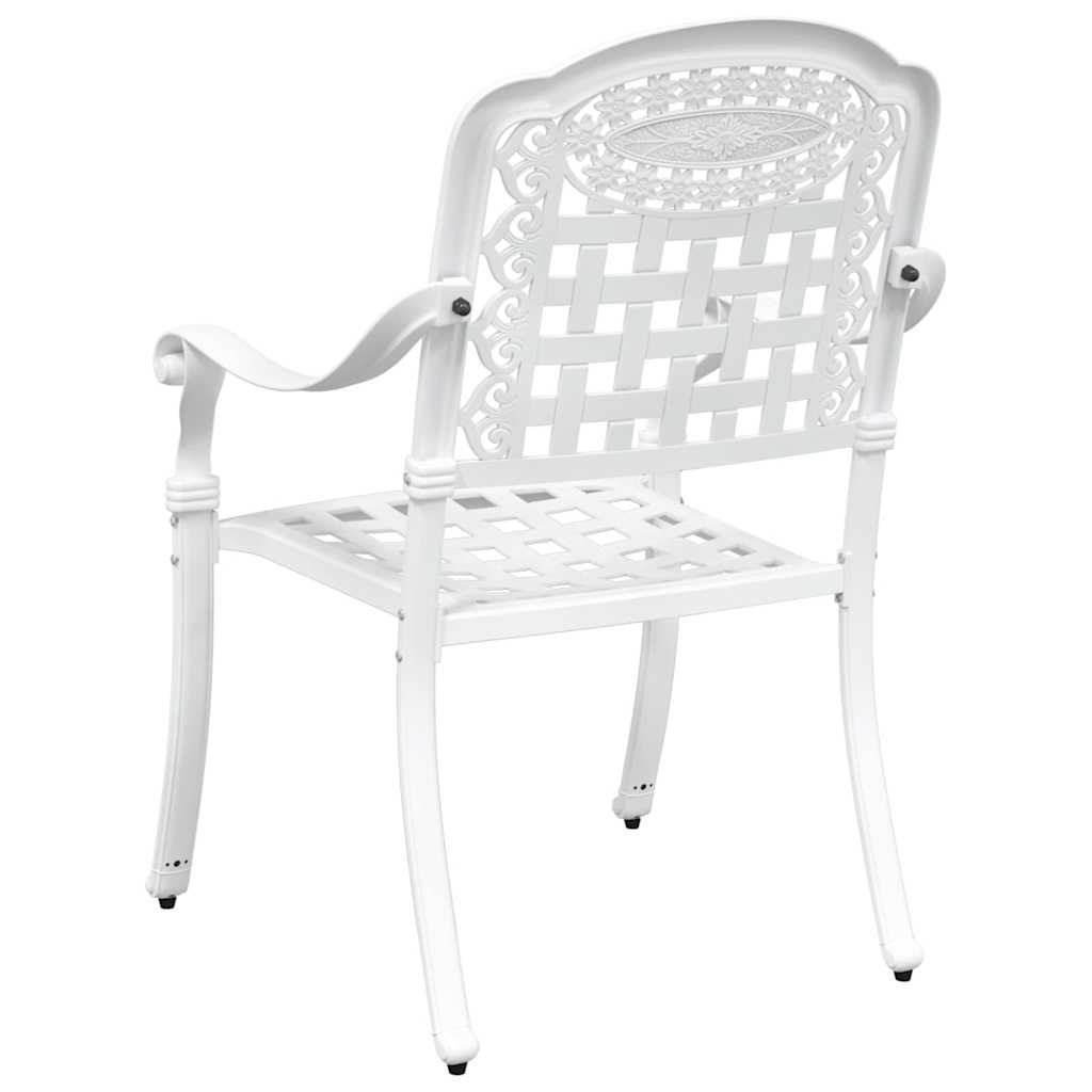 Cadeira de Jardim 2 pcs Branco 55 x 56.5 x 91cm Alumínio