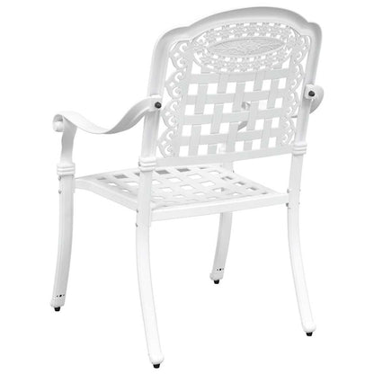 Cadeira de Jardim 2 pcs Branco 55 x 56.5 x 91cm Alumínio