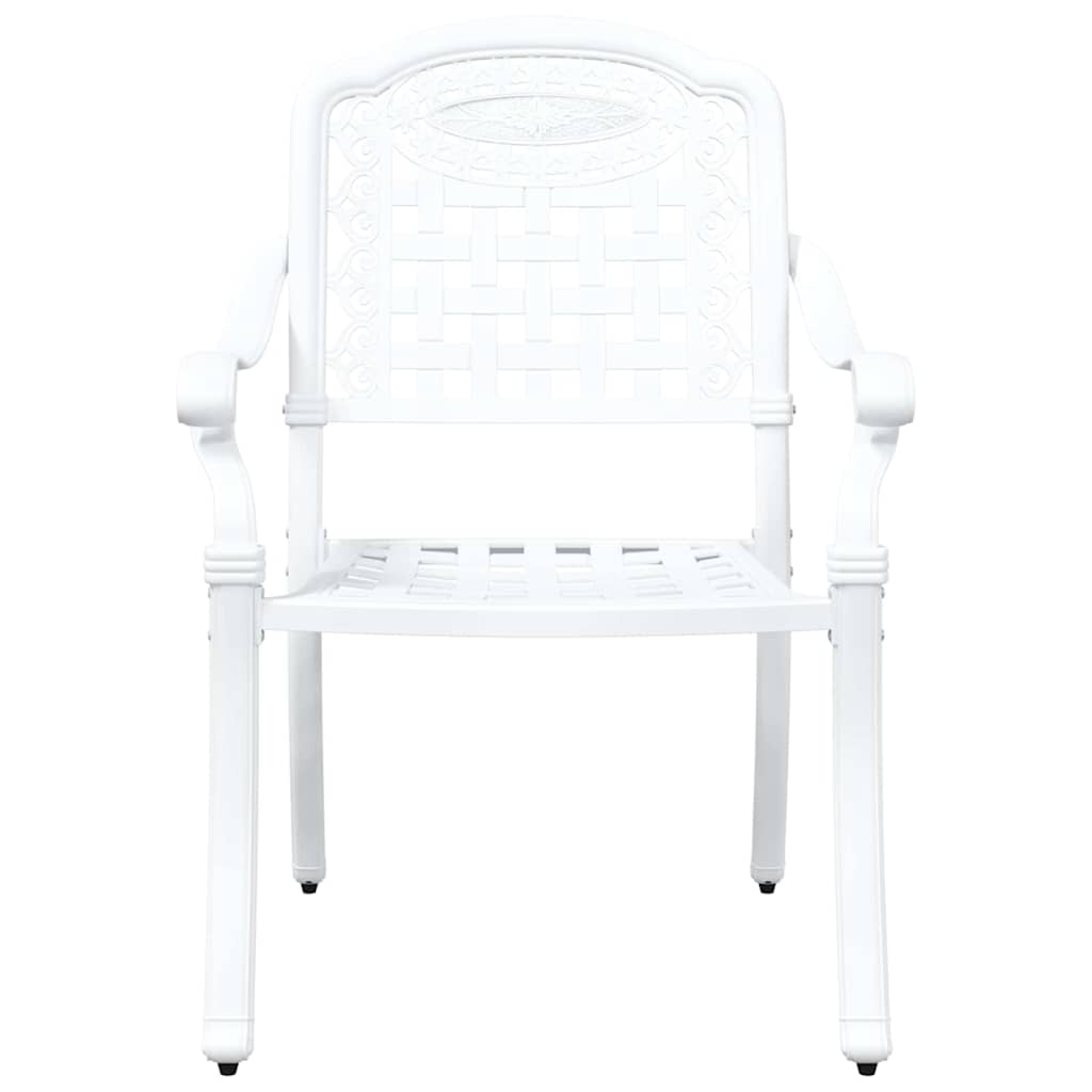 Cadeira de Jardim 2 pcs Branco 55 x 56.5 x 91cm Alumínio