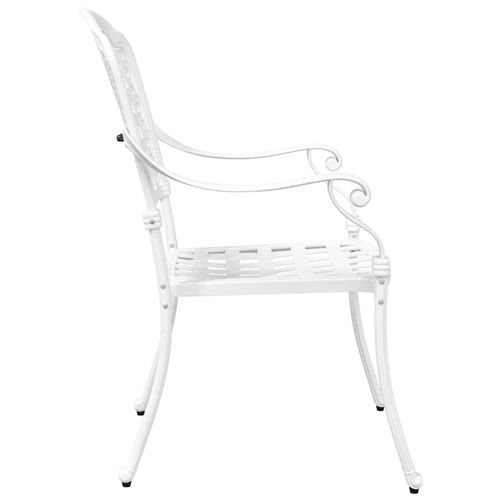 Cadeira de Jardim 2 pcs Branco 55 x 56.5 x 91cm Alumínio
