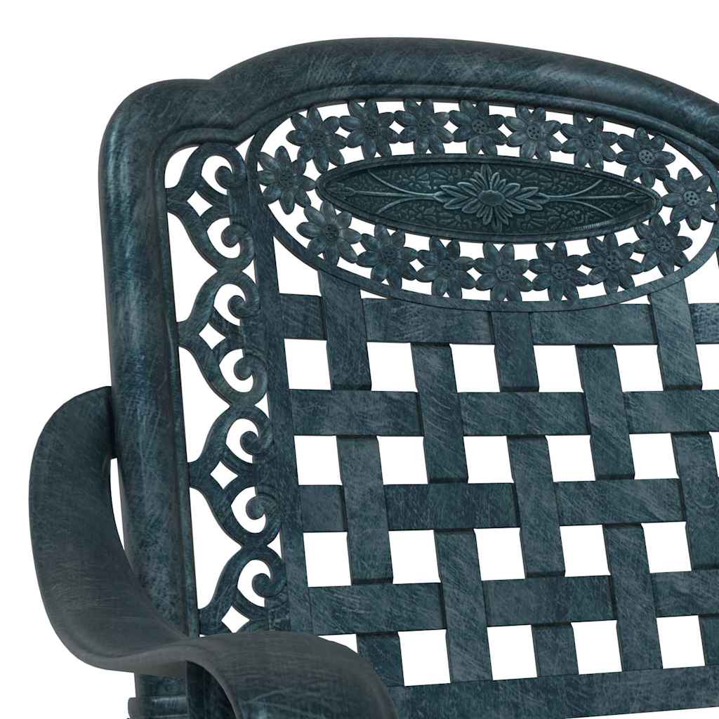 Cadeira de Jardim 2 pcs Verde 55 x 56.5 x 91cm Alumínio