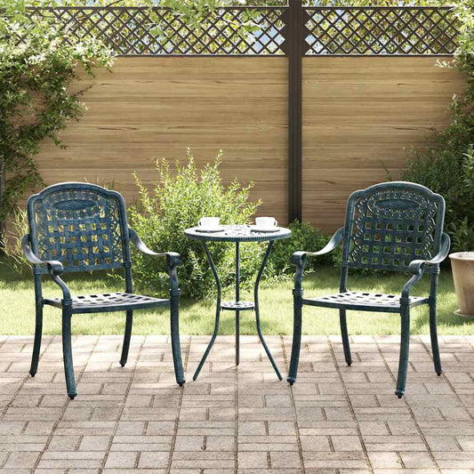 Cadeira de Jardim 2 pcs Verde 55 x 56.5 x 91cm Alumínio
