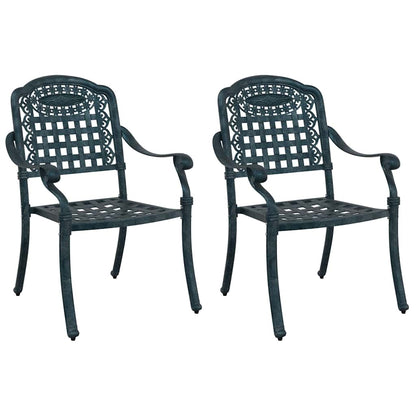 Cadeira de Jardim 2 pcs Verde 55 x 56.5 x 91cm Alumínio