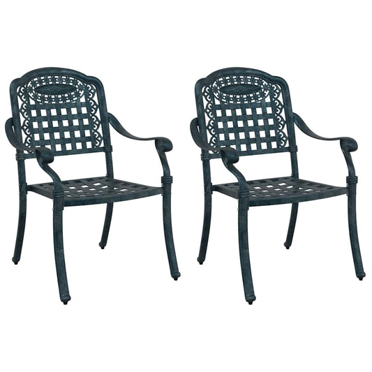 Cadeira de Jardim 2 pcs Verde 55 x 56.5 x 91cm Alumínio