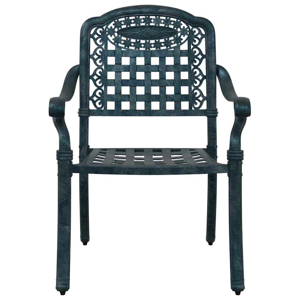 Cadeira de Jardim 2 pcs Verde 55 x 56.5 x 91cm Alumínio