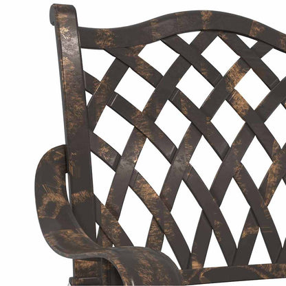 Cadeira de Jardim 2 pcs Bronze 55 x 56.5 x 91cm Alumínio