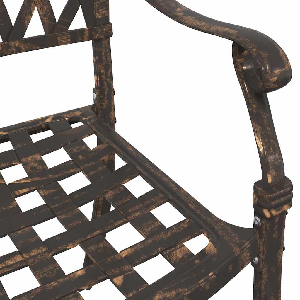 Cadeira de Jardim 2 pcs Bronze 55 x 56.5 x 91cm Alumínio