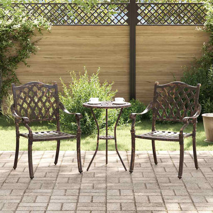 Cadeira de Jardim 2 pcs Bronze 55 x 56.5 x 91cm Alumínio
