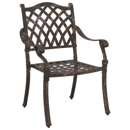 Cadeira de Jardim 2 pcs Bronze 55 x 56.5 x 91cm Alumínio