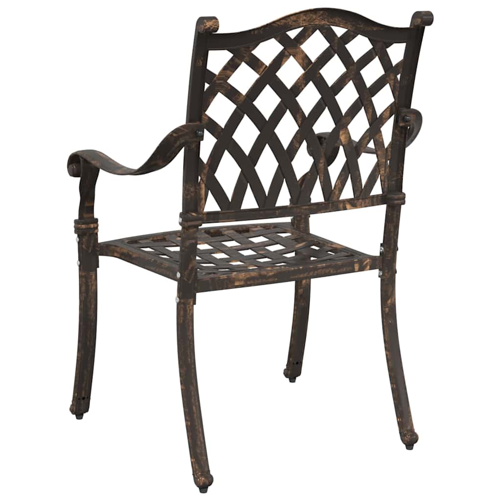 Cadeira de Jardim 2 pcs Bronze 55 x 56.5 x 91cm Alumínio
