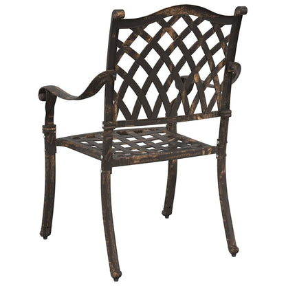 Cadeira de Jardim 2 pcs Bronze 55 x 56.5 x 91cm Alumínio