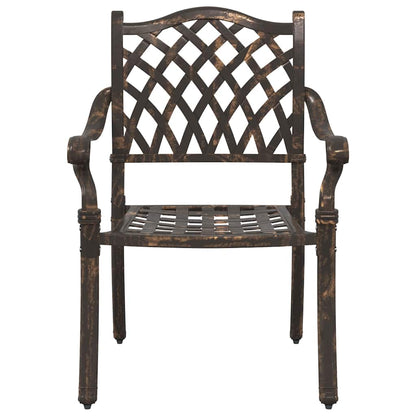 Cadeira de Jardim 2 pcs Bronze 55 x 56.5 x 91cm Alumínio