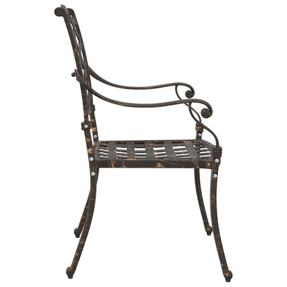 Cadeira de Jardim 2 pcs Bronze 55 x 56.5 x 91cm Alumínio