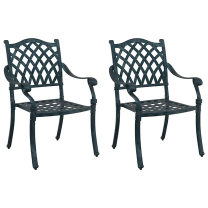 Cadeira de Jardim 2 pcs Verde 55 x 56.5 x 91cm Alumínio