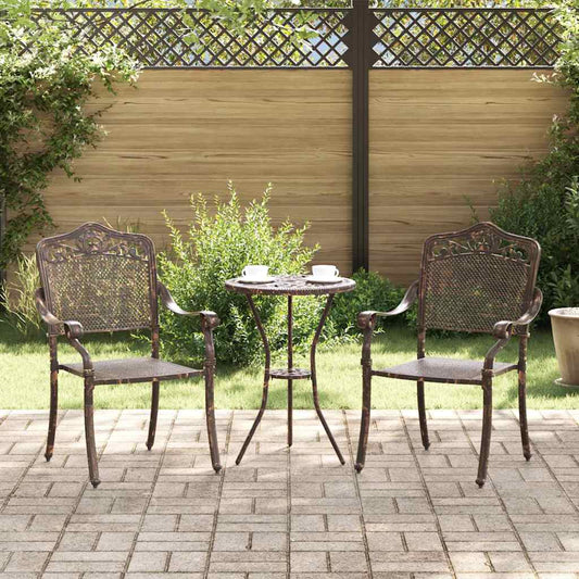 Cadeira de Jardim 2 pcs Bronze 55 x 56.5 x 91cm Alumínio