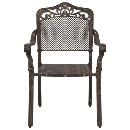 Cadeira de Jardim 2 pcs Bronze 55 x 56.5 x 91cm Alumínio