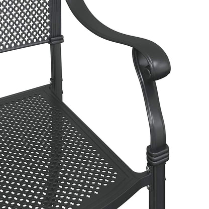 Cadeira de Jardim 2 pcs Preto 55 x 56.5 x 91cm Alumínio