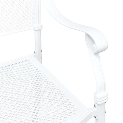 Cadeira de Jardim 2 pcs Branco 55 x 56.5 x 91cm Alumínio