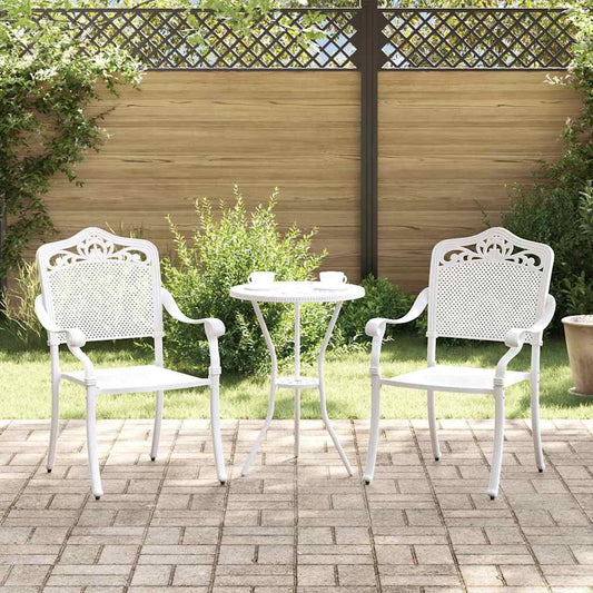 Cadeira de Jardim 2 pcs Branco 55 x 56.5 x 91cm Alumínio