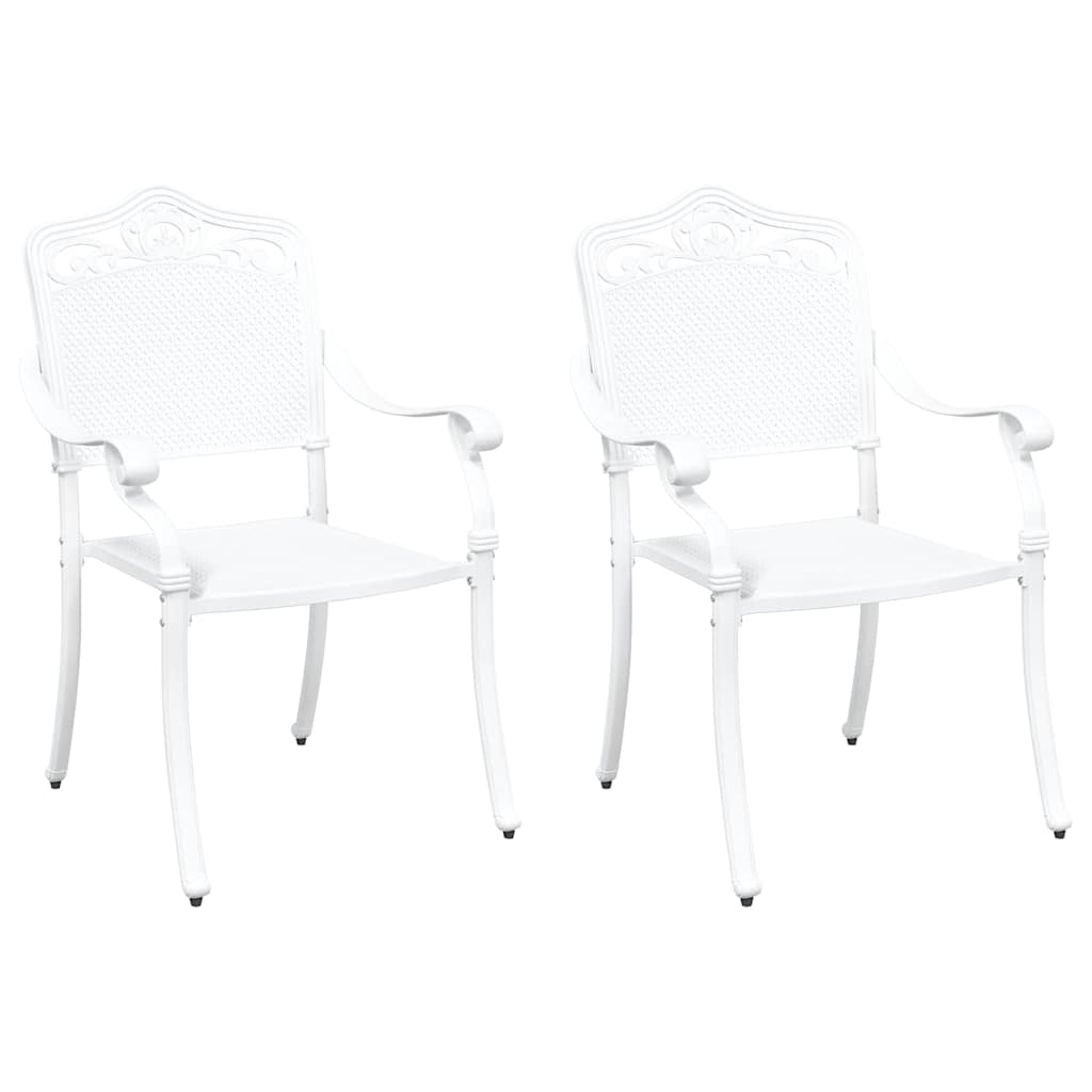 Cadeira de Jardim 2 pcs Branco 55 x 56.5 x 91cm Alumínio