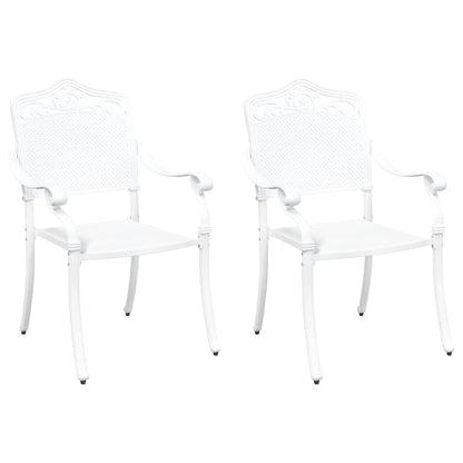 Cadeira de Jardim 2 pcs Branco 55 x 56.5 x 91cm Alumínio