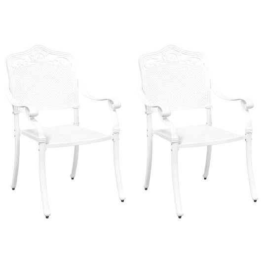 Cadeira de Jardim 2 pcs Branco 55 x 56.5 x 91cm Alumínio