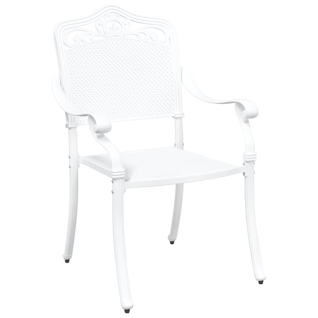 Cadeira de Jardim 2 pcs Branco 55 x 56.5 x 91cm Alumínio