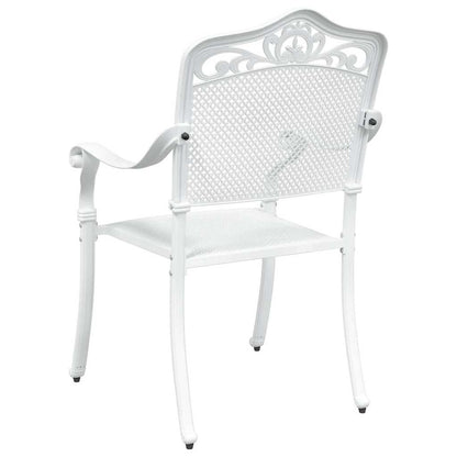 Cadeira de Jardim 2 pcs Branco 55 x 56.5 x 91cm Alumínio