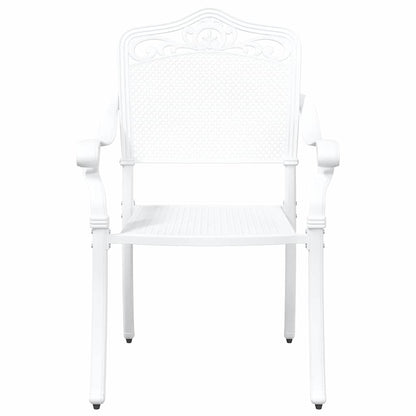Cadeira de Jardim 2 pcs Branco 55 x 56.5 x 91cm Alumínio