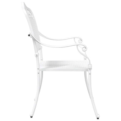 Cadeira de Jardim 2 pcs Branco 55 x 56.5 x 91cm Alumínio