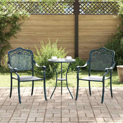 Cadeira de Jardim 2 pcs Verde 55 x 56.5 x 91cm Alumínio