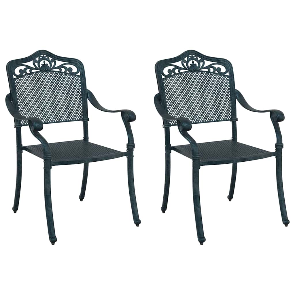 Cadeira de Jardim 2 pcs Verde 55 x 56.5 x 91cm Alumínio
