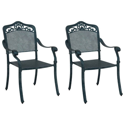 Cadeira de Jardim 2 pcs Verde 55 x 56.5 x 91cm Alumínio