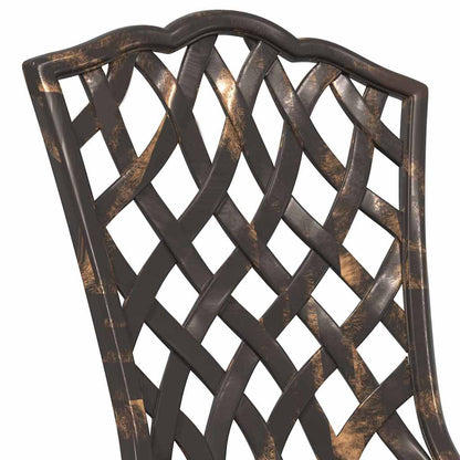 Cadeira de Jardim 2 pcs Bronze 55 x 56.5 x 91cm Alumínio