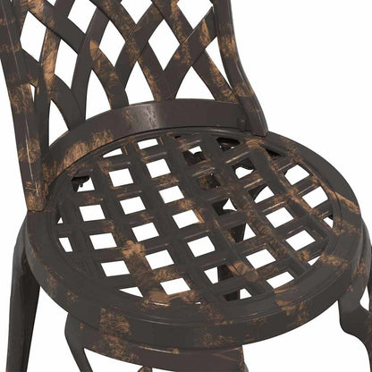 Cadeira de Jardim 2 pcs Bronze 55 x 56.5 x 91cm Alumínio