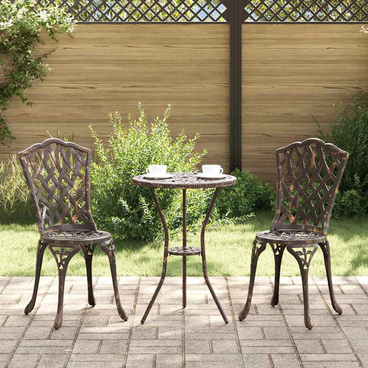 Cadeira de Jardim 2 pcs Bronze 55 x 56.5 x 91cm Alumínio
