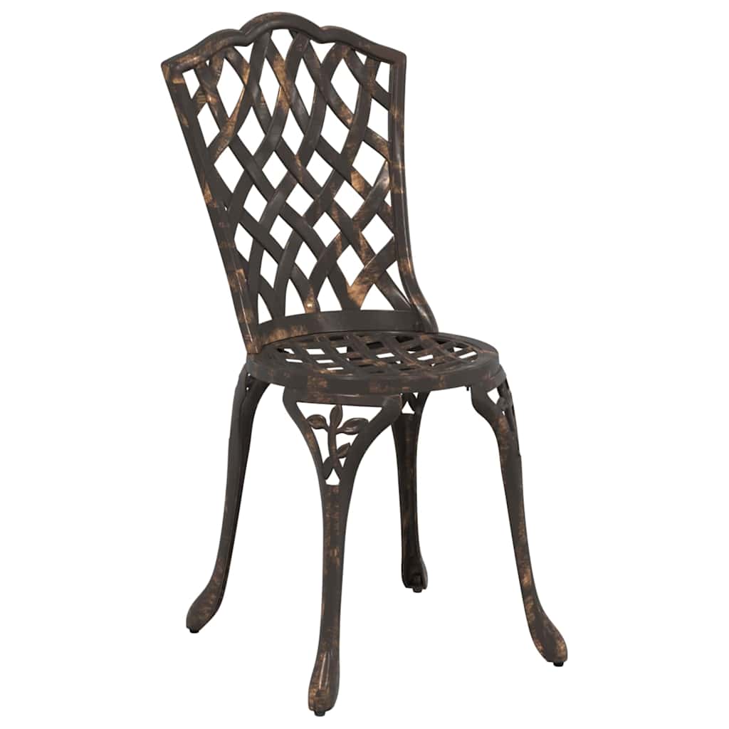 Cadeira de Jardim 2 pcs Bronze 55 x 56.5 x 91cm Alumínio
