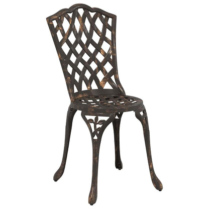 Cadeira de Jardim 2 pcs Bronze 55 x 56.5 x 91cm Alumínio