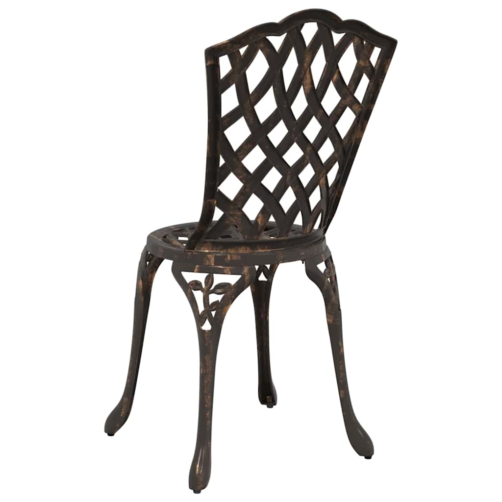 Cadeira de Jardim 2 pcs Bronze 55 x 56.5 x 91cm Alumínio