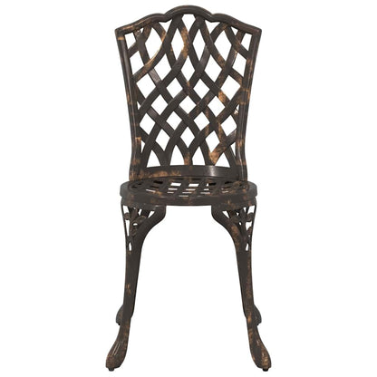 Cadeira de Jardim 2 pcs Bronze 55 x 56.5 x 91cm Alumínio