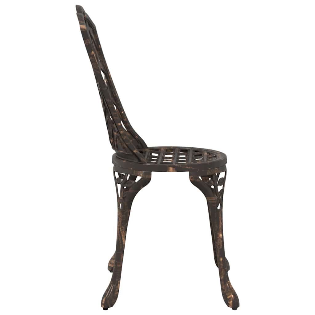 Cadeira de Jardim 2 pcs Bronze 55 x 56.5 x 91cm Alumínio