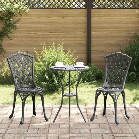 Cadeira de Jardim 2 pcs Preto 55 x 56.5 x 91cm Alumínio