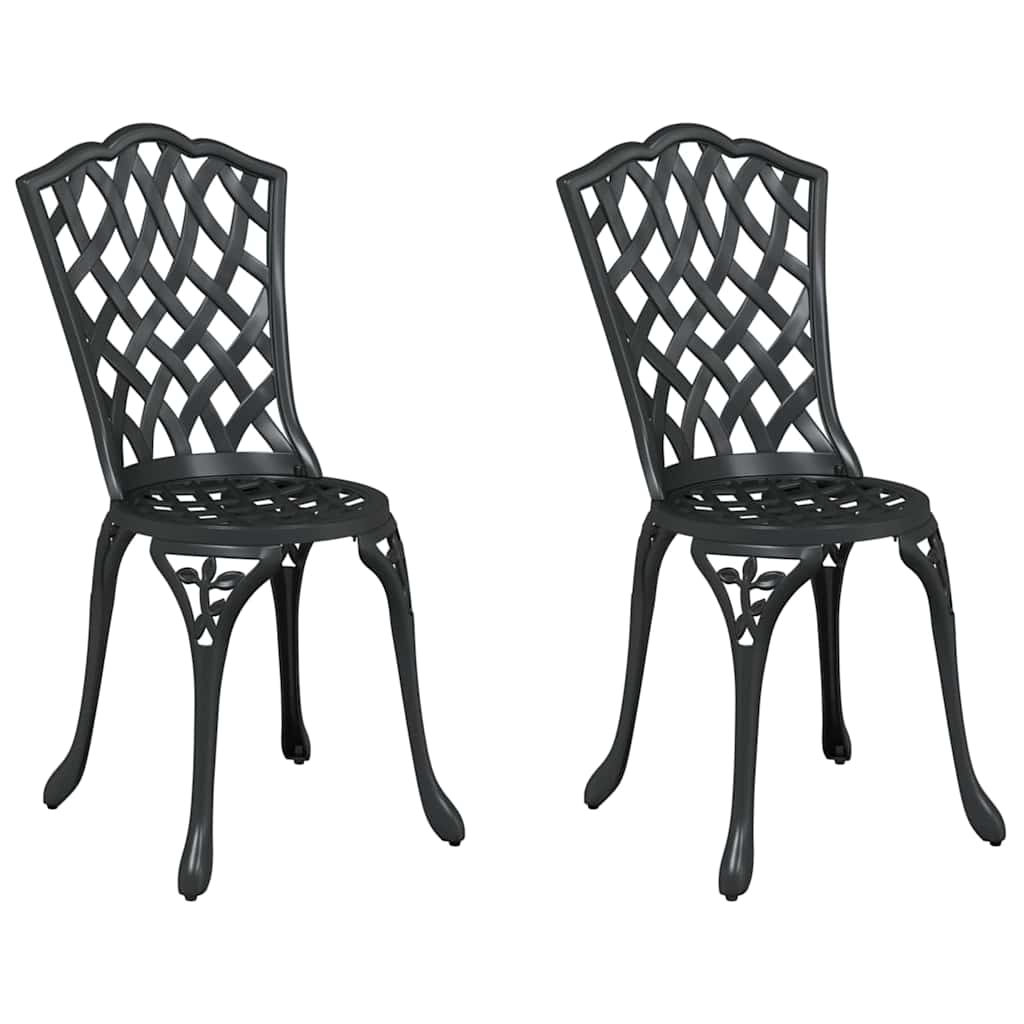 Cadeira de Jardim 2 pcs Preto 55 x 56.5 x 91cm Alumínio