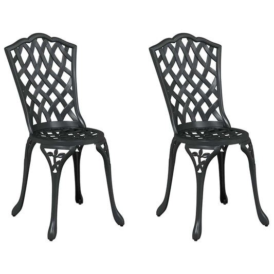 Cadeira de Jardim 2 pcs Preto 55 x 56.5 x 91cm Alumínio