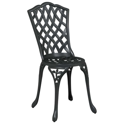 Cadeira de Jardim 2 pcs Preto 55 x 56.5 x 91cm Alumínio