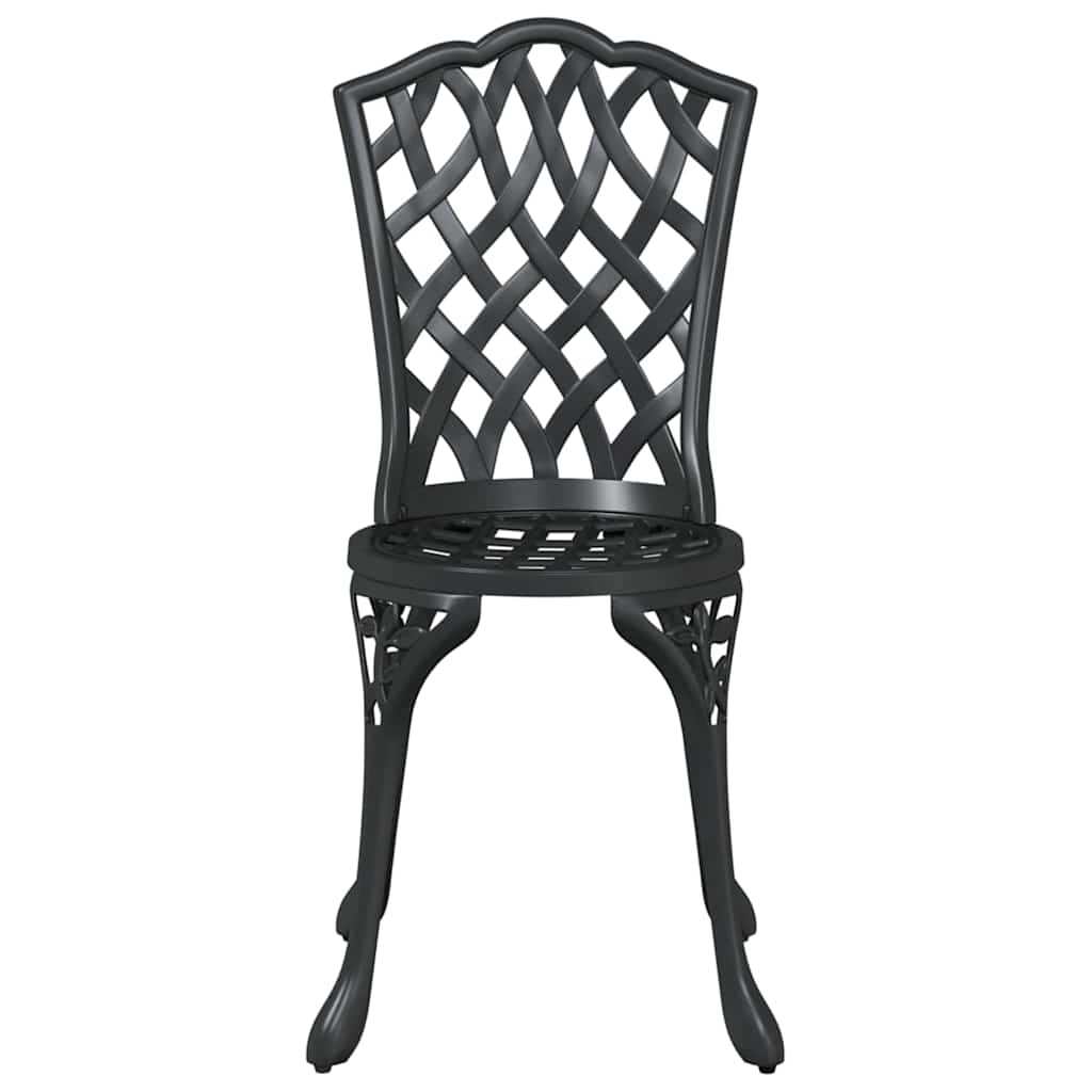 Cadeira de Jardim 2 pcs Preto 55 x 56.5 x 91cm Alumínio