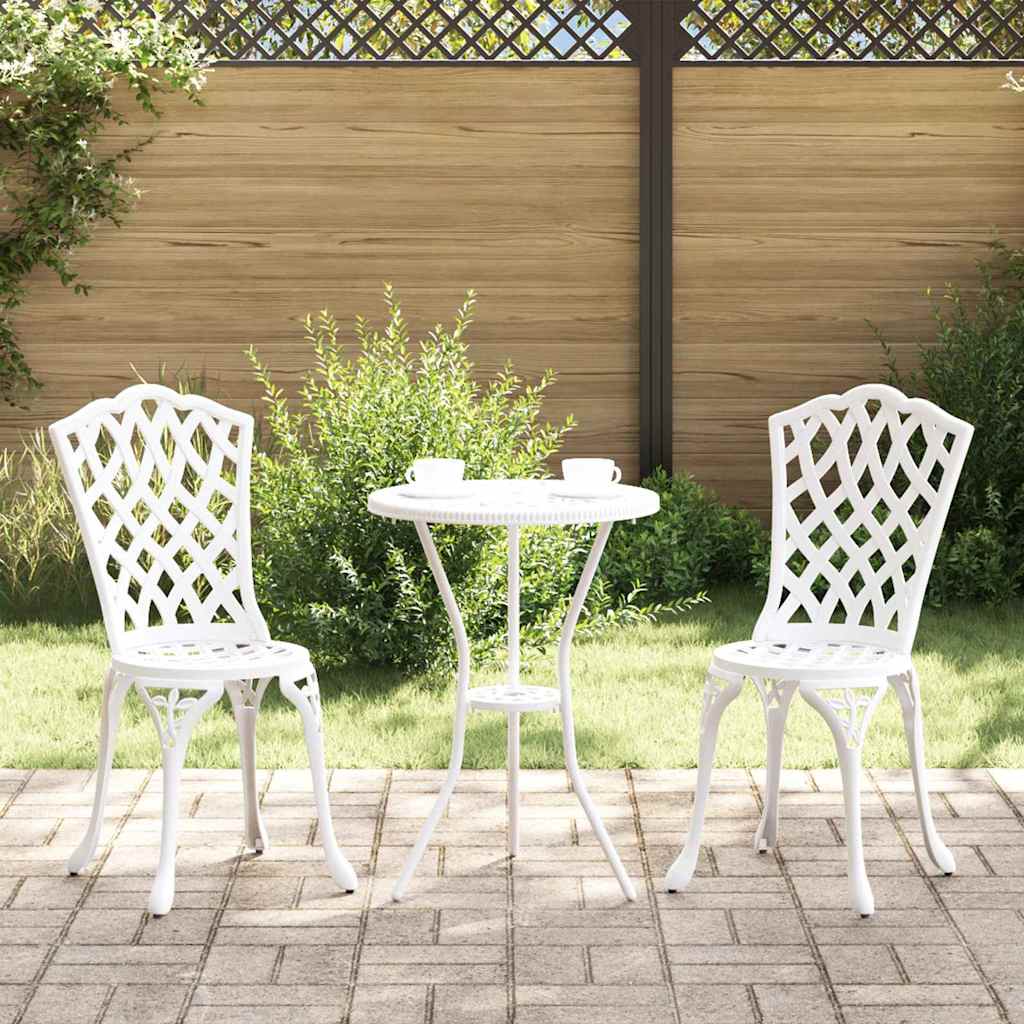 Cadeira de Jardim 2 pcs Branco 55 x 56.5 x 91cm Alumínio