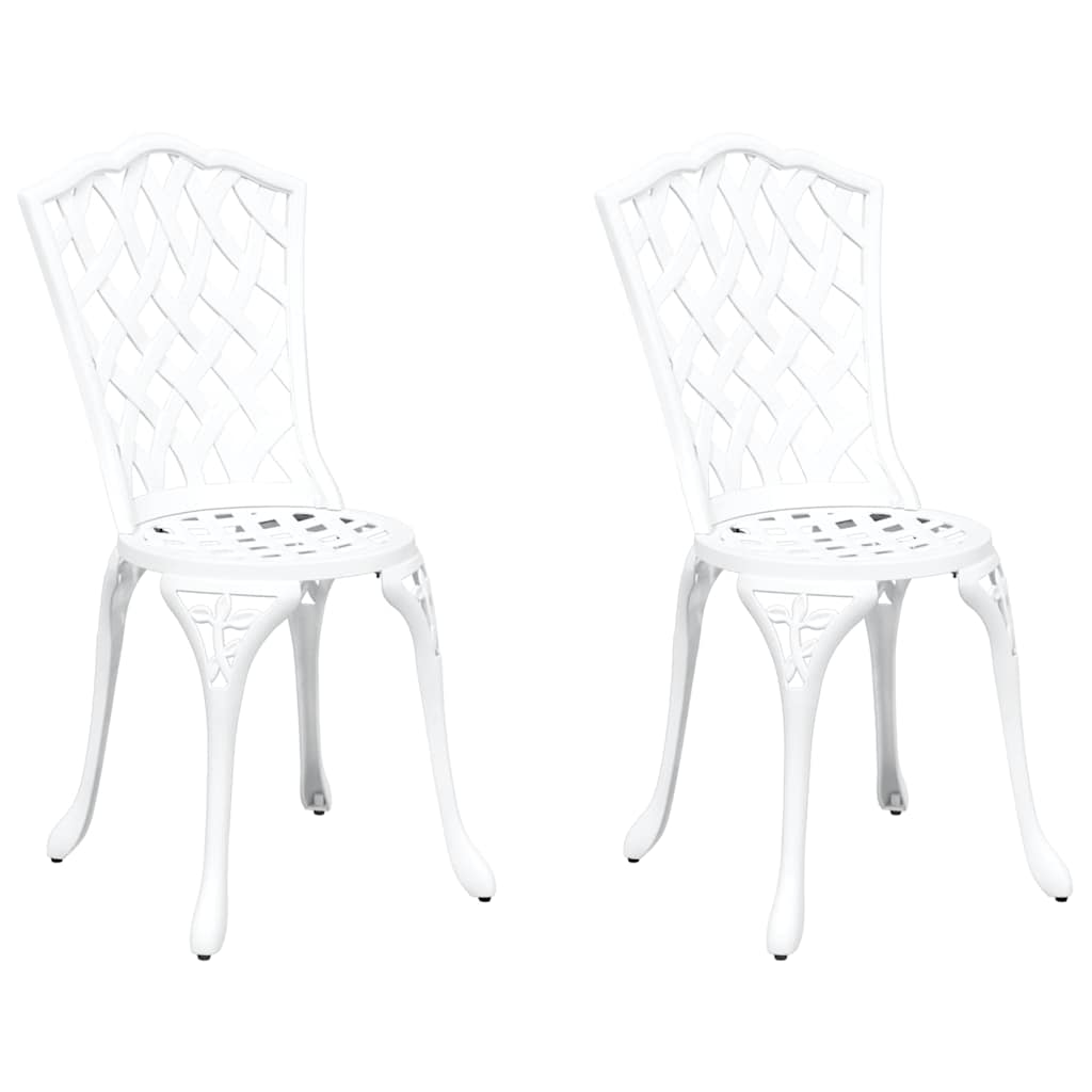 Cadeira de Jardim 2 pcs Branco 55 x 56.5 x 91cm Alumínio