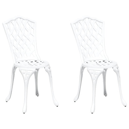 Cadeira de Jardim 2 pcs Branco 55 x 56.5 x 91cm Alumínio